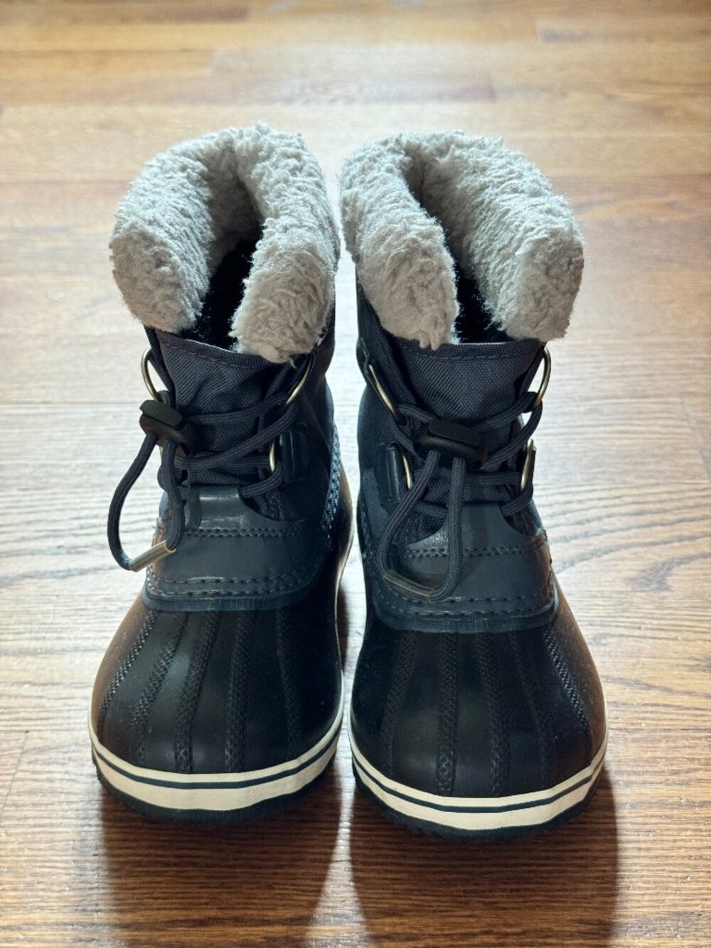 SOREL Yoot Pac Nylon WP Kids 11 Navy Black Waterproof Insulated Snow Boots
